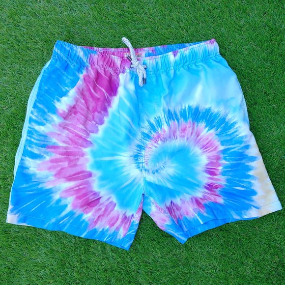 Excellent Used Condition Men's ENDLESS SUMMER Blue Tie Dye Board Shorts Size XL - Picture 1 of 12
